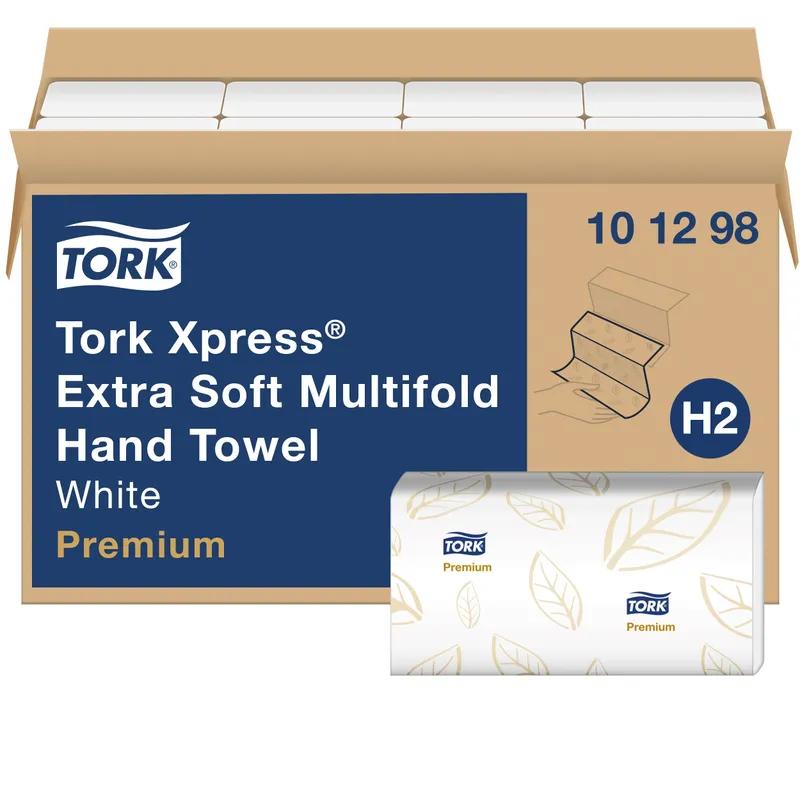 Tork Xpress Folded Paper Towel H2 12.8X9.125 IN White Multifold M Embossed Premium 4-Panel 94 Sheets/Pack 16 Packs/Case