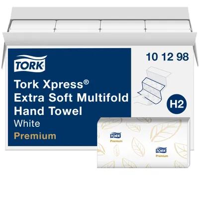 Tork Xpress Folded Paper Towel H2 12.8X9.125 IN White Multifold M Embossed Premium 4-Panel 94 Sheets/Pack 16 Packs/Case