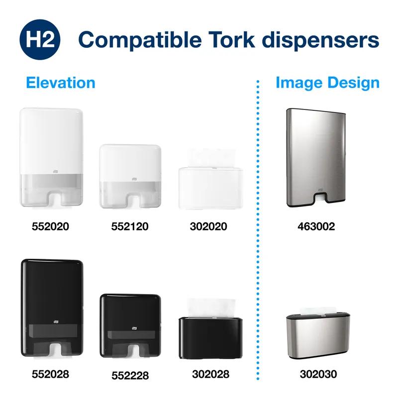 Tork Xpress Folded Paper Towel H2 12.8X9.125 IN White Multifold M Embossed Premium 4-Panel 94 Sheets/Pack 16 Packs/Case