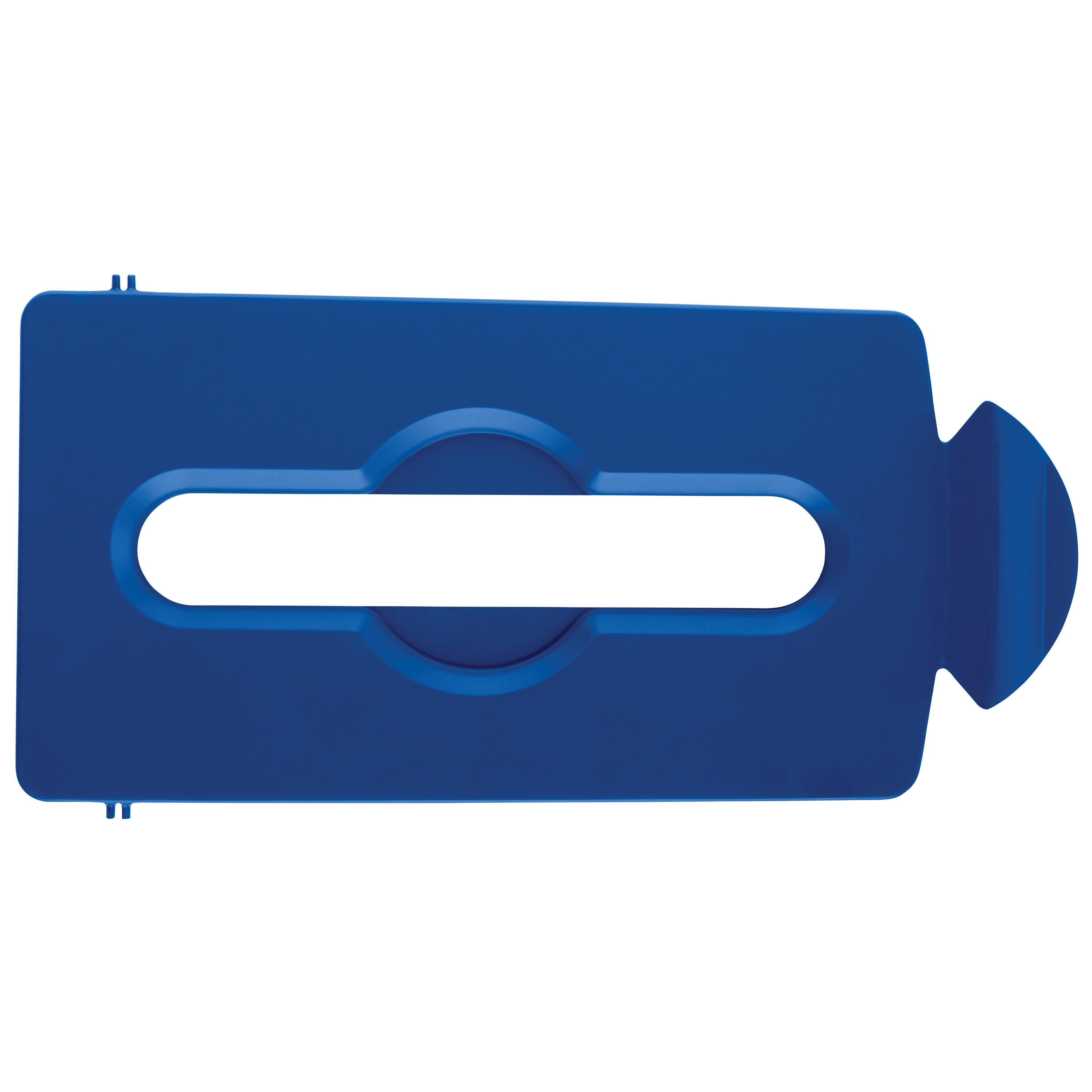 Slim Jim® Paper Recycling Bin Lid Blue Resin Slotted 1/Each