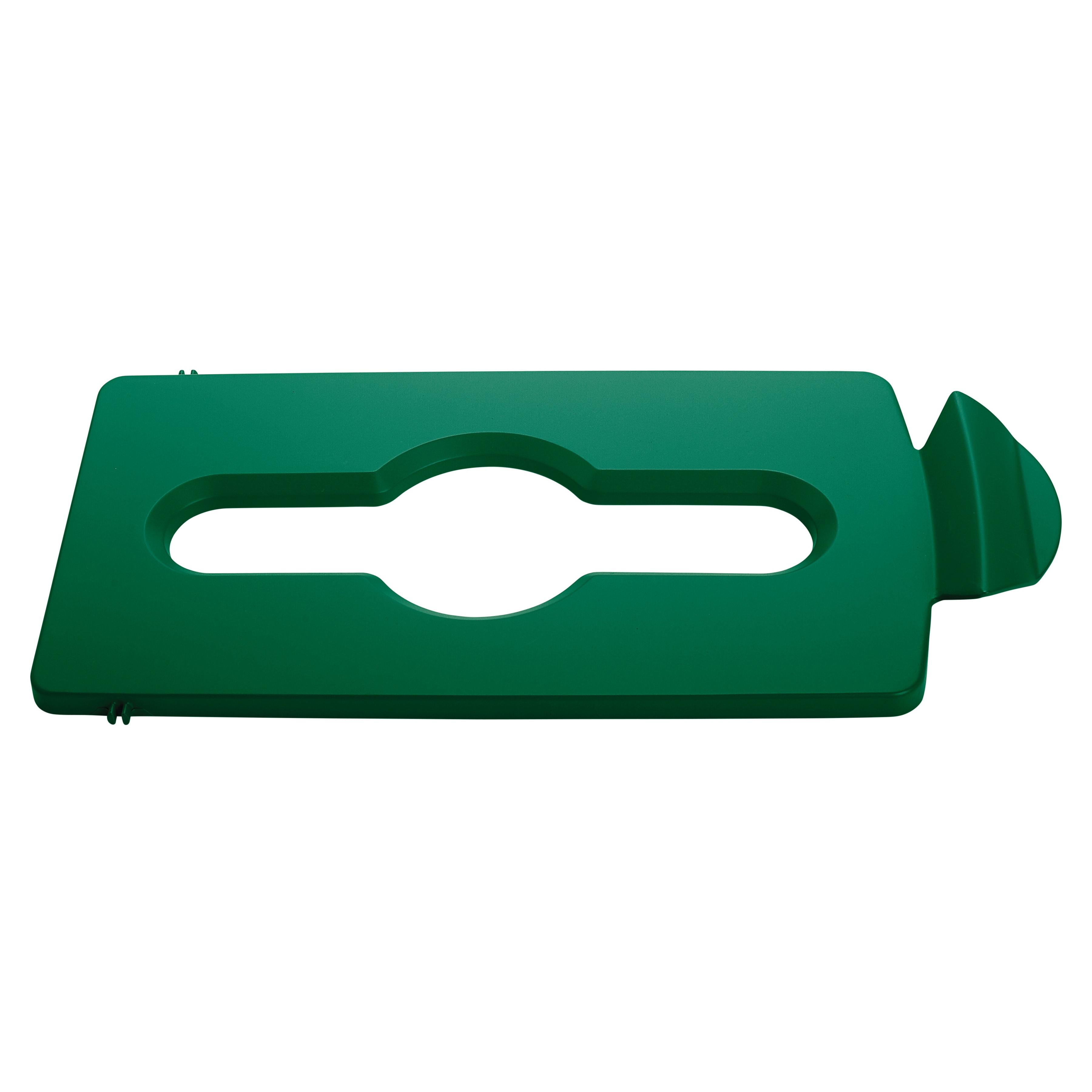 Slim Jim® Mixed Recycling Bin Lid Green Resin Slotted 1/Each