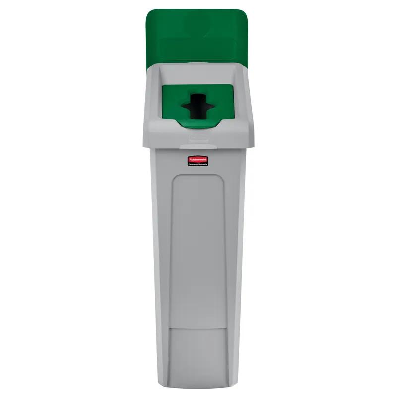 Slim Jim® Mixed Recycling Bin Lid Green Resin Slotted 1/Each