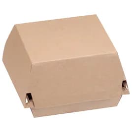 Take-Out Box Hinged With Dome Lid 5X4.63X3 IN Corrugated Paperboard Kraft Square Fluted 400/Case