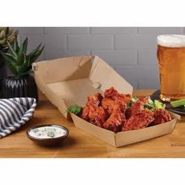 Take-Out Box Hinged With Dome Lid 5.5X5.5X3 IN Corrugated Paperboard Kraft Square Fluted 200/Case