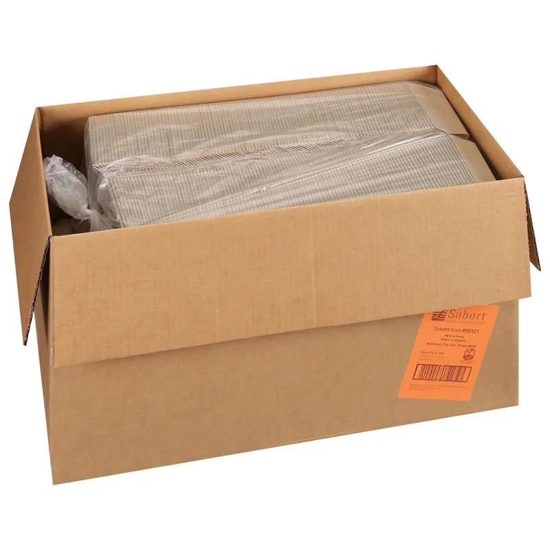 Take-Out Box Hinged With Dome Lid 5.5X5.5X3 IN Corrugated Paperboard Kraft Square Fluted 200/Case