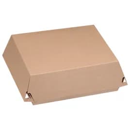 Take-Out Box Hinged With Dome Lid 6.5X6.5X2.5 IN Corrugated Paperboard Kraft Square Fluted 200/Case