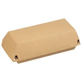 Take-Out Box Hinged With Dome Lid Small (SM) 7.8X3.3X3 IN Corrugated Paperboard Kraft Rectangle Fluted 420/Case