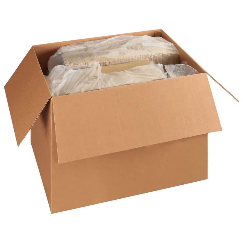 Take-Out Box Hinged With Dome Lid Small (SM) 7.8X3.3X3 IN Corrugated Paperboard Kraft Rectangle Fluted 420/Case
