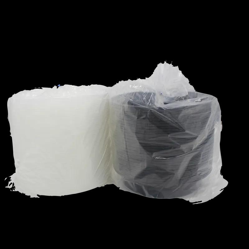 Take-Out Container Base & Lid Combo 48 OZ Plastic Black Clear Round Deep 150/Case