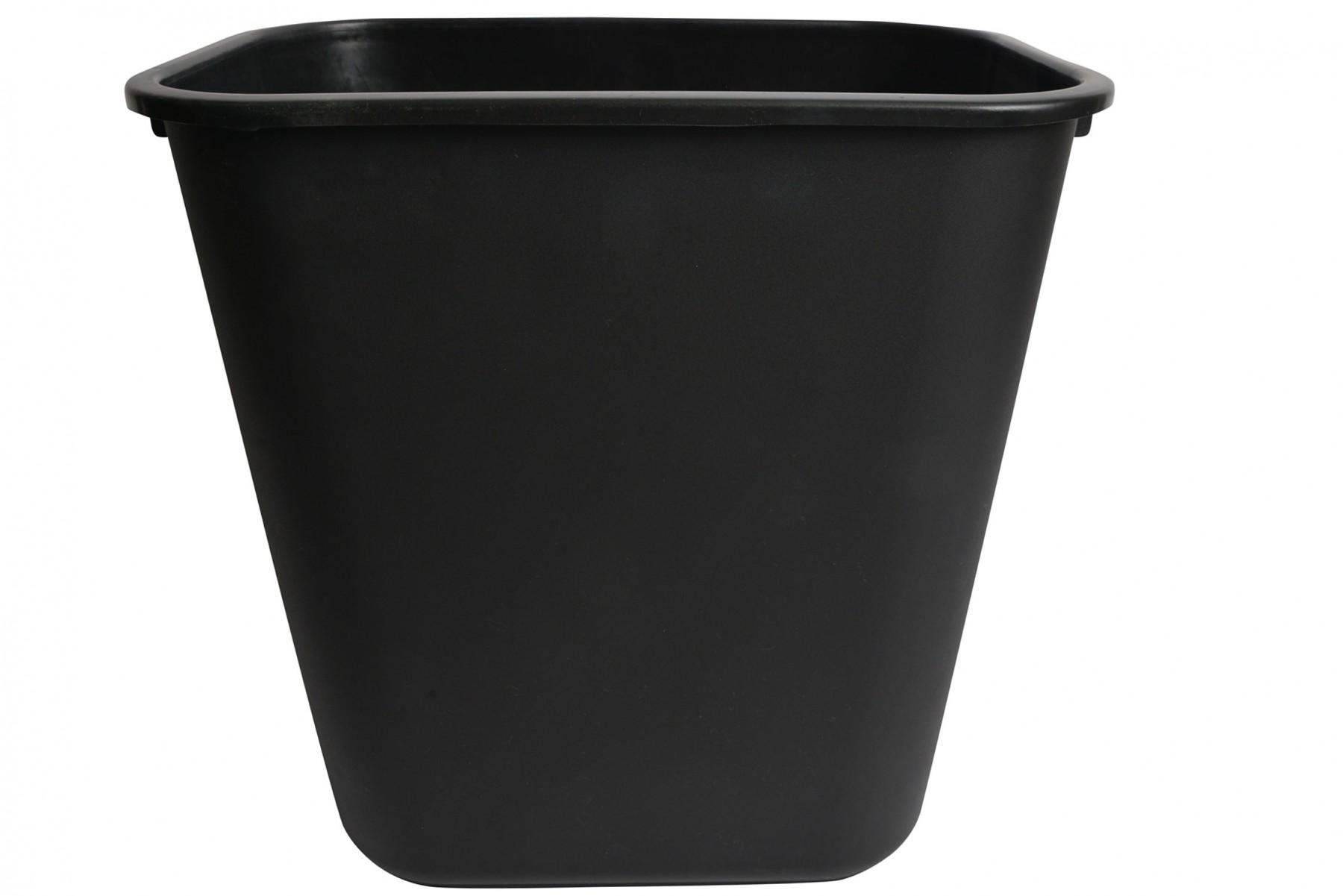 Trash Can 28 QT Black Rectangle 1/Each