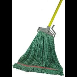 Mop Head Large (LG) Green Microfiber Cut End Launderable 1.25IN Narrow Headband 12/Case