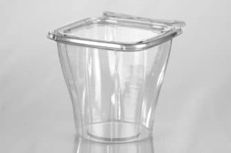 Fresh N' Sealed® Deli Container Hinged With Flat Lid 24 OZ PET Clear Square 240/Case