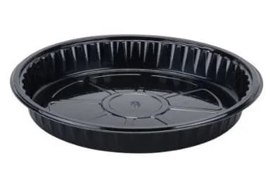 Cake Baking Tray 10X1.25 IN Plastic Black Round Oven Safe 200/Case