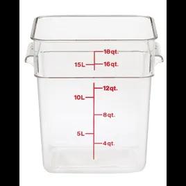 CamSquares® Food Storage Container 18 QT Clear Square PC With Handles 1/Each