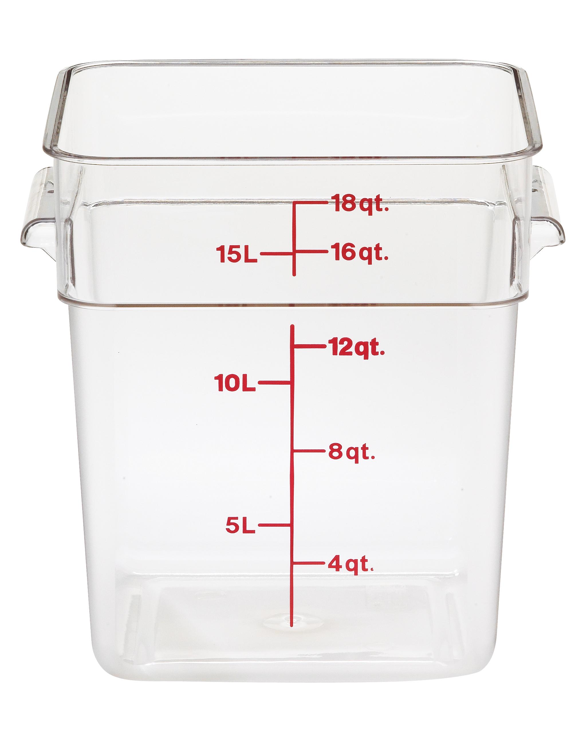 CamSquares® Food Storage Container 18 QT Clear Square PC With Handles 1/Each