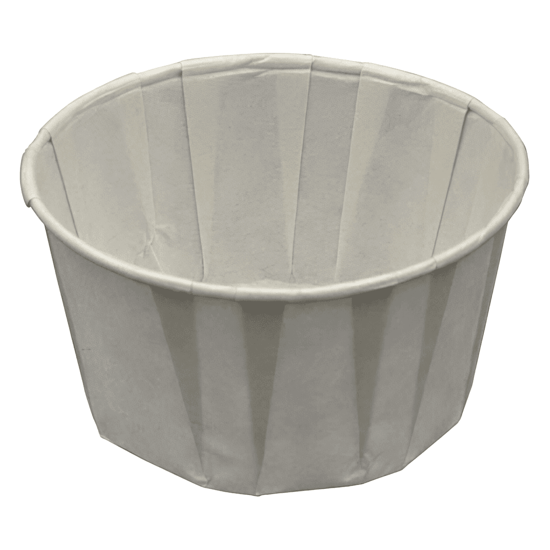 Souffle & Portion Cup 4 OZ Single Wall Poly-Coated Paper White Round Moisture Resistant 5000/Case