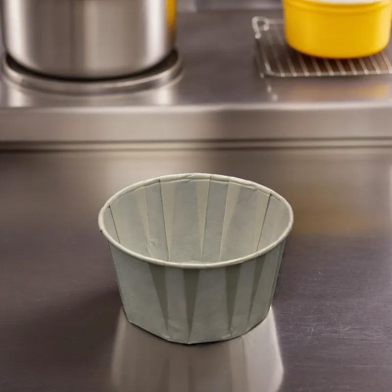 Souffle & Portion Cup 4 OZ Single Wall Poly-Coated Paper White Round Moisture Resistant 5000/Case