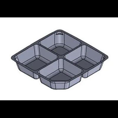 Take-Out Container Insert 2.46-2.67-2.8 OZ 5.22X5.22X1.01 IN 4 Compartment PET Clear Square 1035/Case