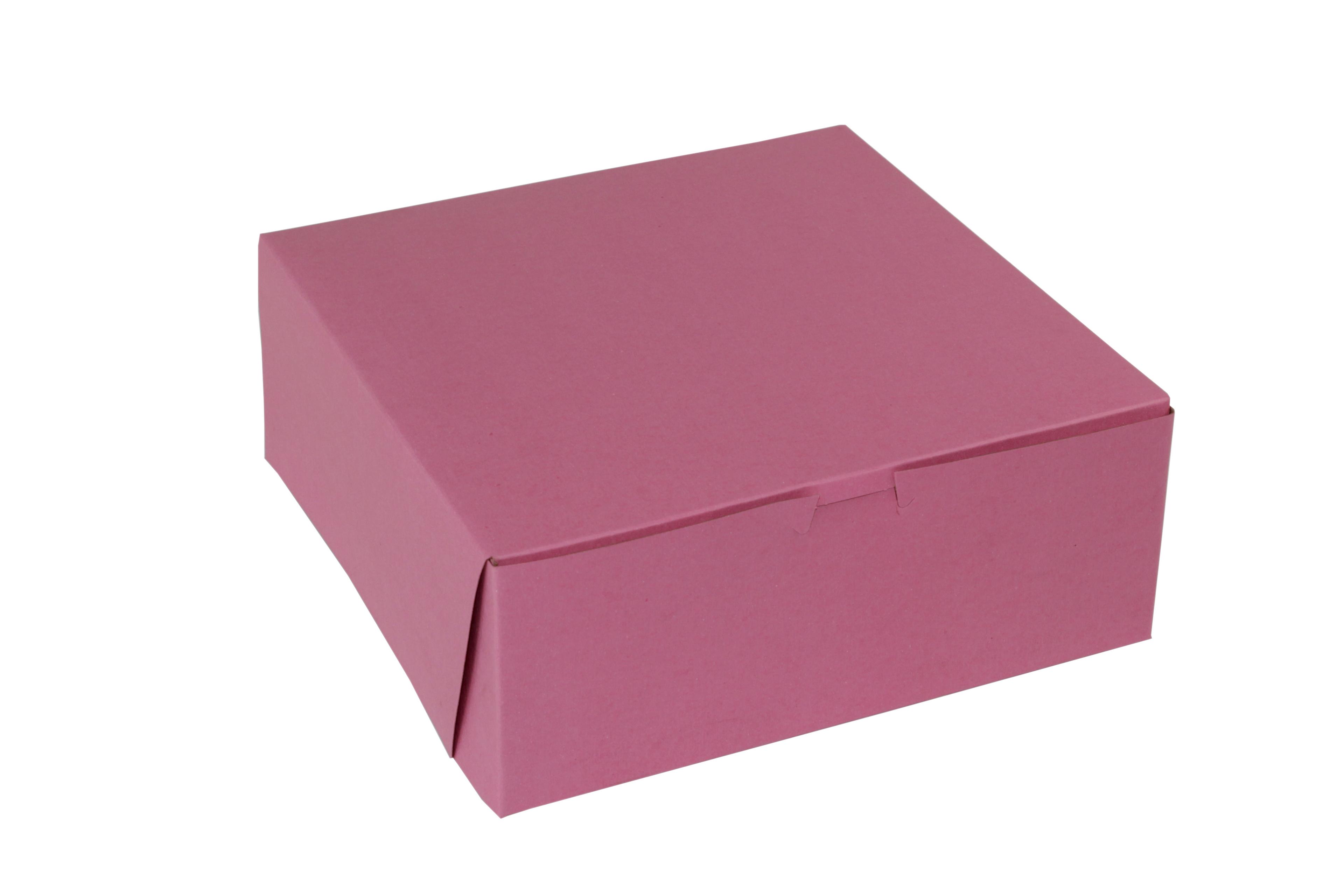 Bakery Box 10X10X4 IN Paperboard Strawberry Corner Lock 1-Piece 100/Bundle