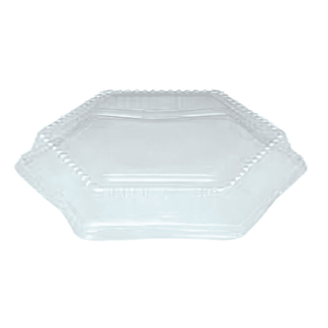 Lid Dome 10.56 IN PET Clear Hexagon For Container 200/Case