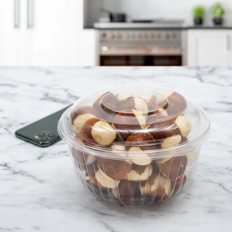 Dart® PresentaBowls® Bowl & Lid Combo With Dome Lid 48 OZ OPS Clear Round 126/Case