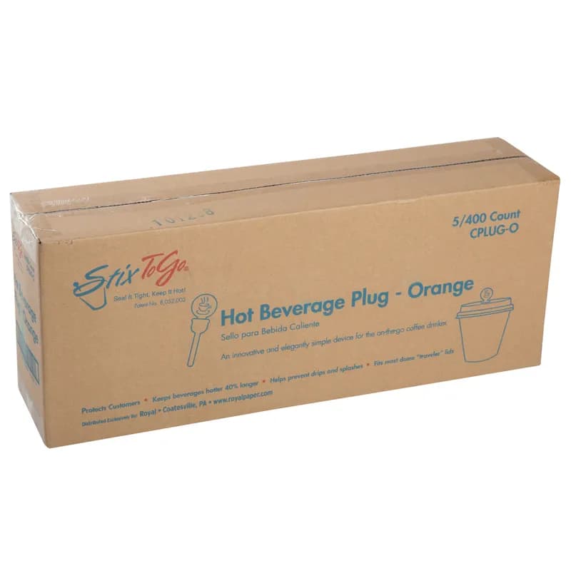StixToGo Beverage Plug Plastic Orange 2000/Case
