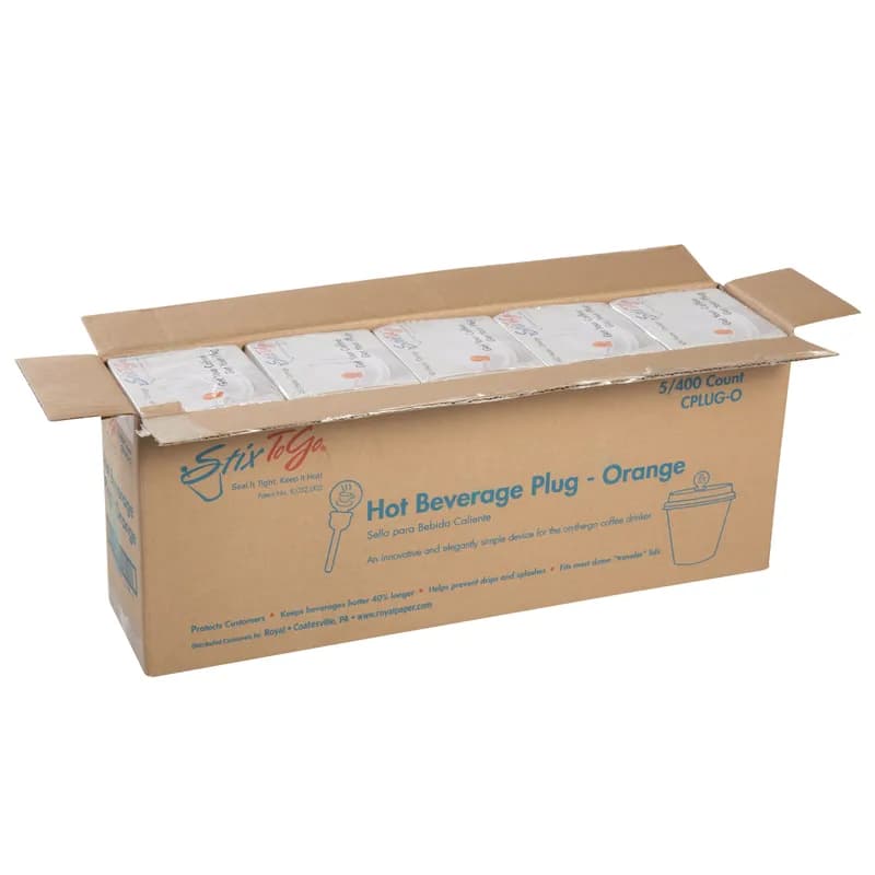 StixToGo Beverage Plug Plastic Orange 2000/Case