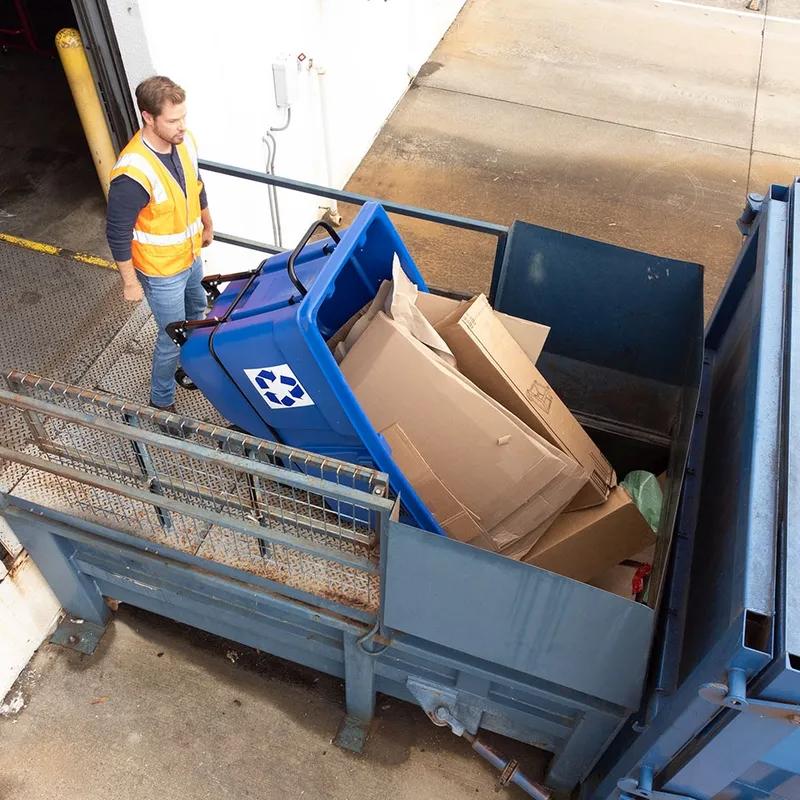 Brute® Utility Tilt Truck 34X72.25X49.63 IN 1 Cubic Foot Blue Black Rotomolded 1/Each