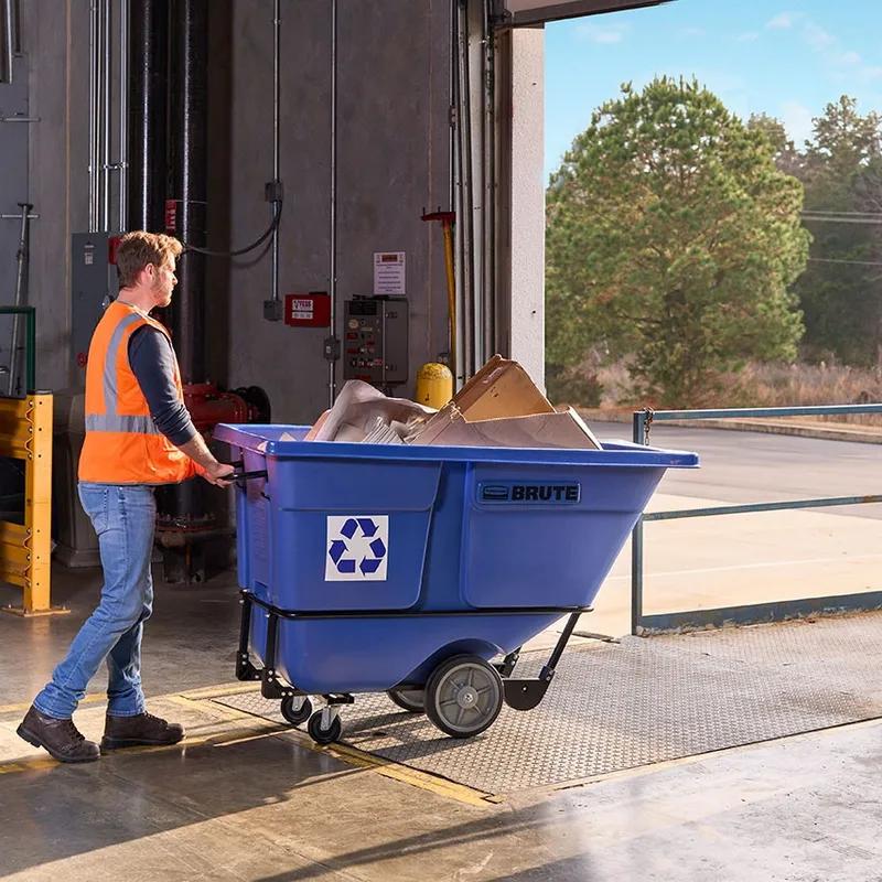 Brute® Utility Tilt Truck 34X72.25X49.63 IN 1 Cubic Foot Blue Black Rotomolded 1/Each