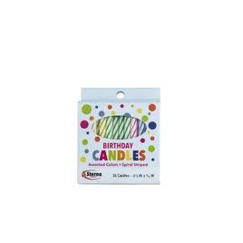 Birthday Candle Assorted Spiral 36 Count/Pack 12 Packs/Case 432 Count/Case