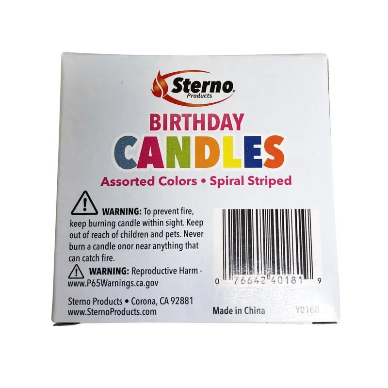 Birthday Candle Assorted Spiral 36 Count/Pack 12 Packs/Case 432 Count/Case