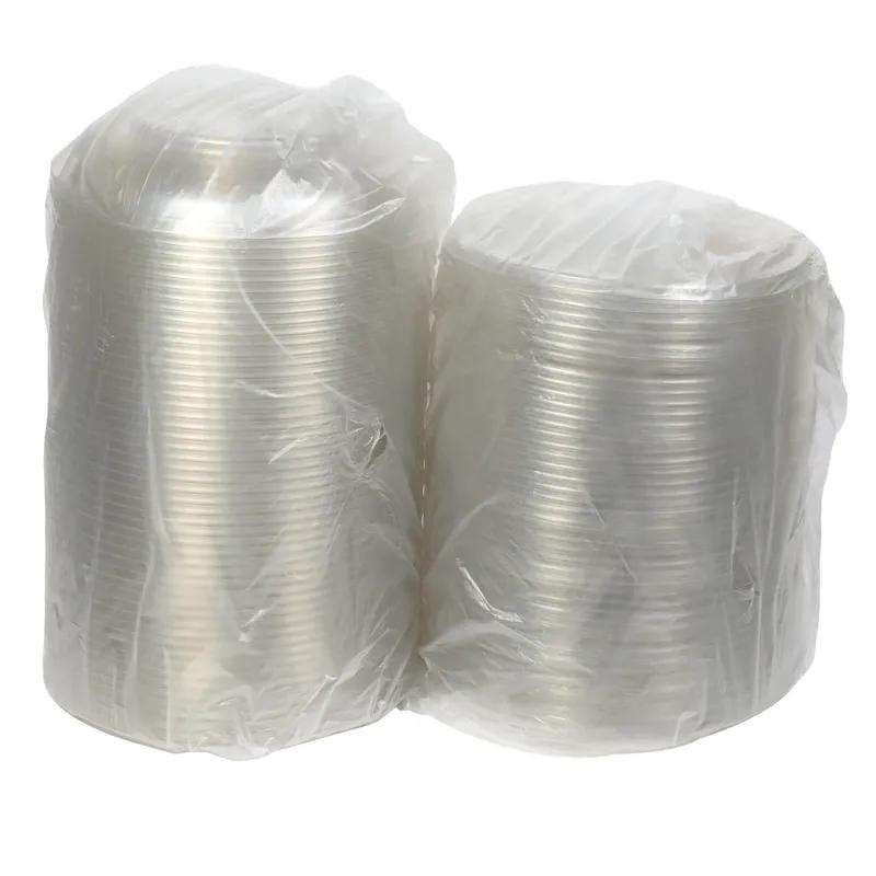 Bowl & Lid Combo 40 OZ 3 Compartment PET Clear Swirl Design 100/Case