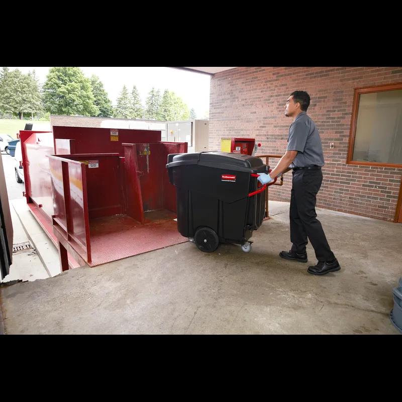 Executive Series™ MEGA BRUTE® Mobile Container 21X21X40 IN 400 LB Black Red Resin Rectangular 1/Each