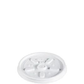 Dart® 8 Series Lid Flat 3.3X0.3 IN HIPS White For 8 OZ Cup Vented 100 Count/Pack 10 Packs/Case 1000 Count/Case