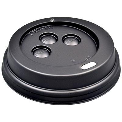 Lid Dome Plastic Black For 8 OZ Hot Cup Sip Through Identification 1000/Case