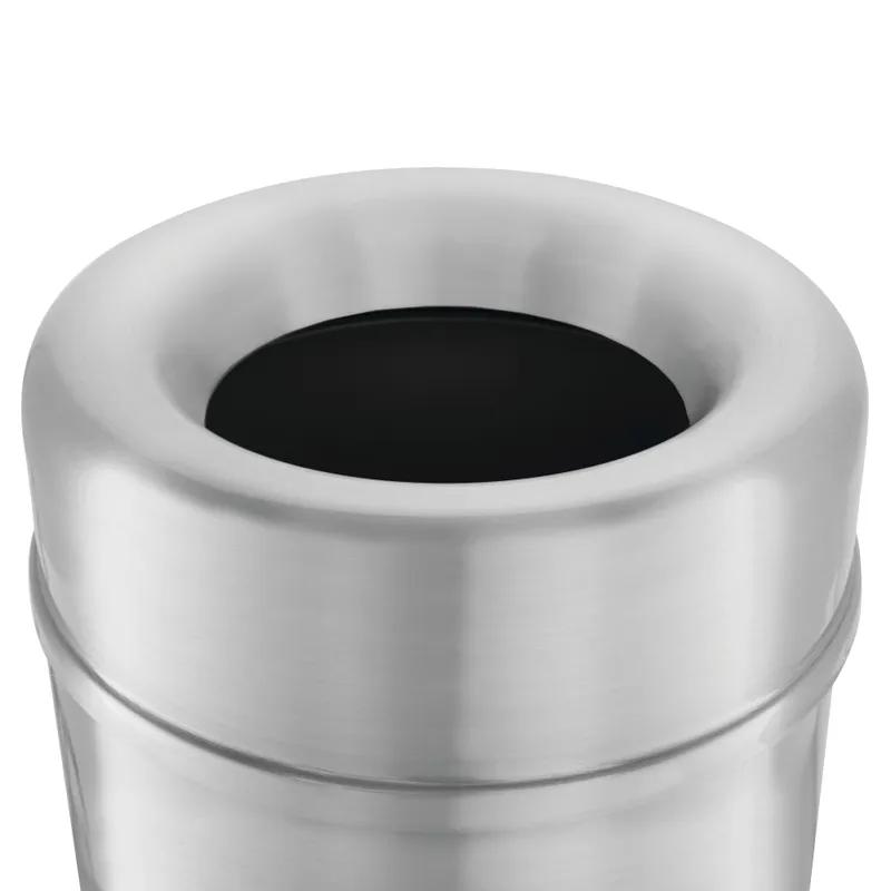 Crowne Collection Trash Can 30 GAL Satin Aluminum Metal With Open Lid Indoor 1/Pallet