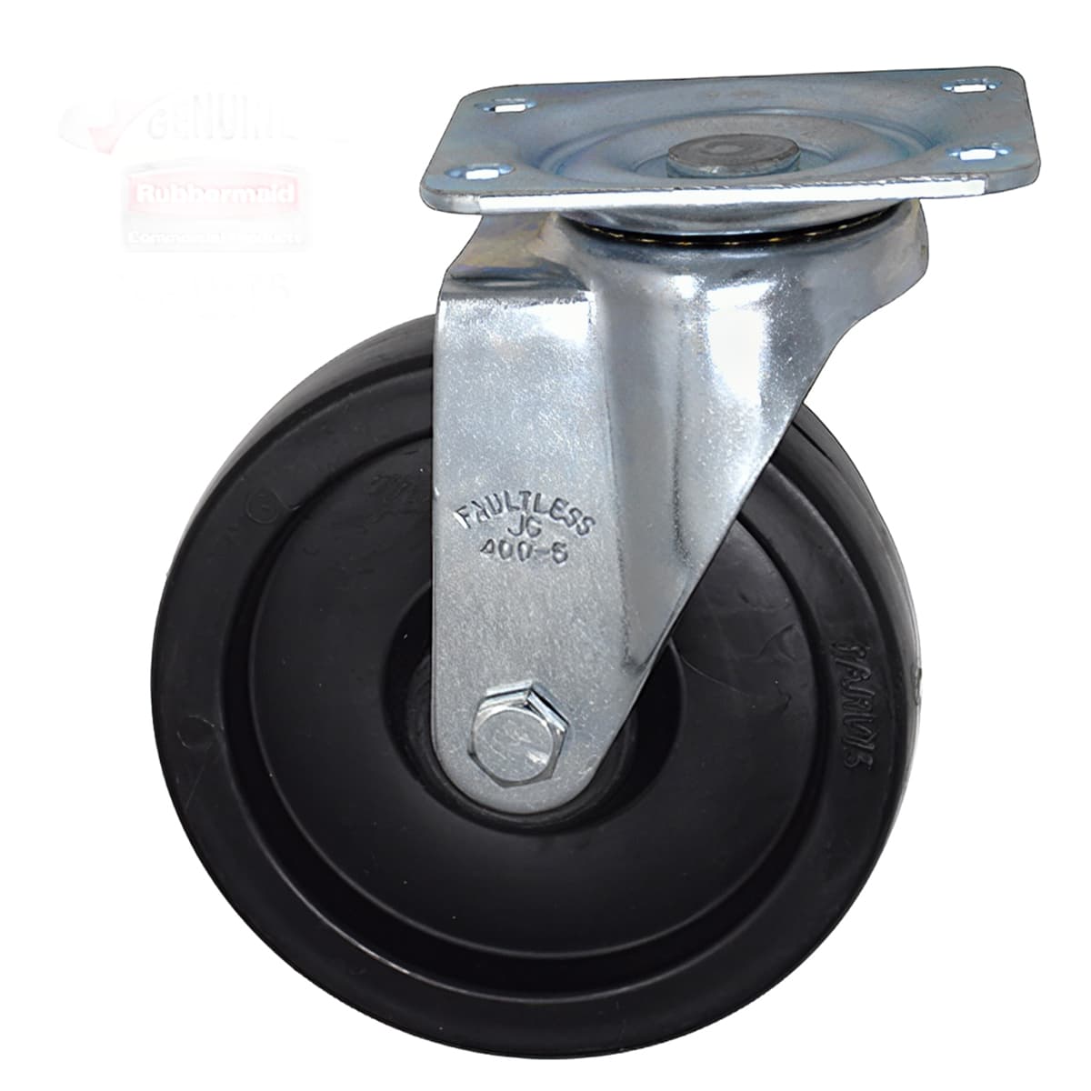 Swivel Plate Caster Kit & Hardware 5 IN Black Metal Fits 4611, 4614, 4616, 4618, 4619 & 4716 1/Each