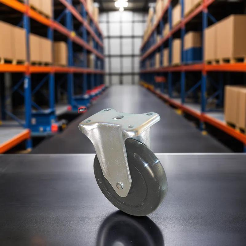 Rigid Caster 5 IN Black Metal Fits 4611, 4614, 4616, 4618, 4619 & 4716 1/Each