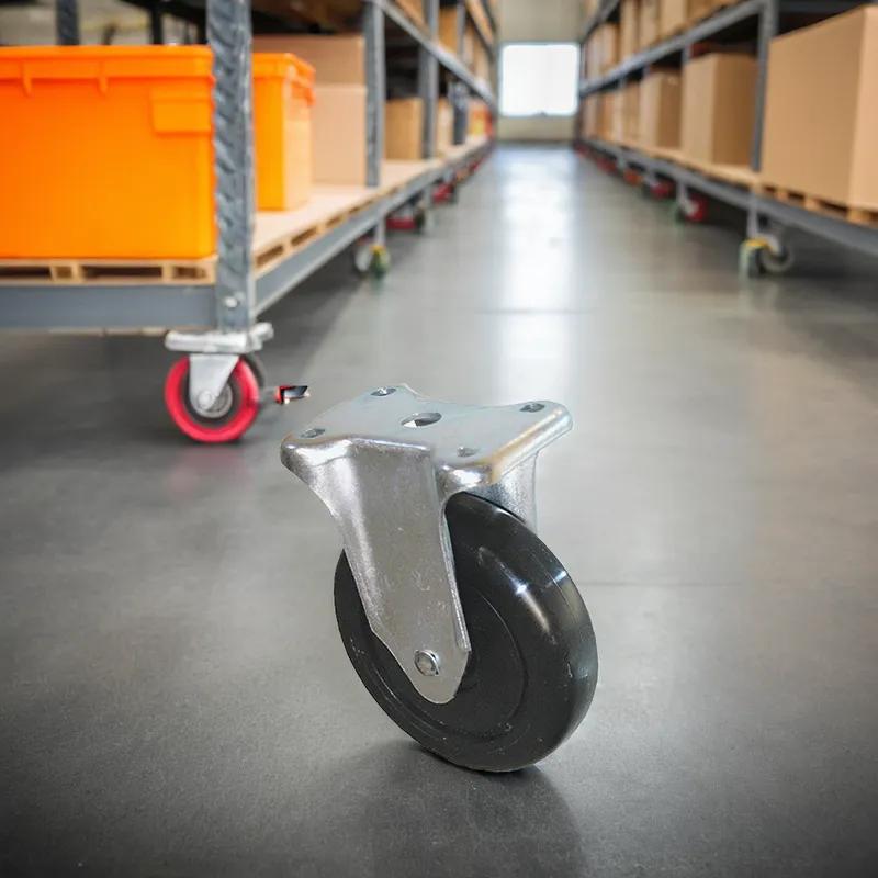 Rigid Caster 5 IN Black Metal Fits 4611, 4614, 4616, 4618, 4619 & 4716 1/Each