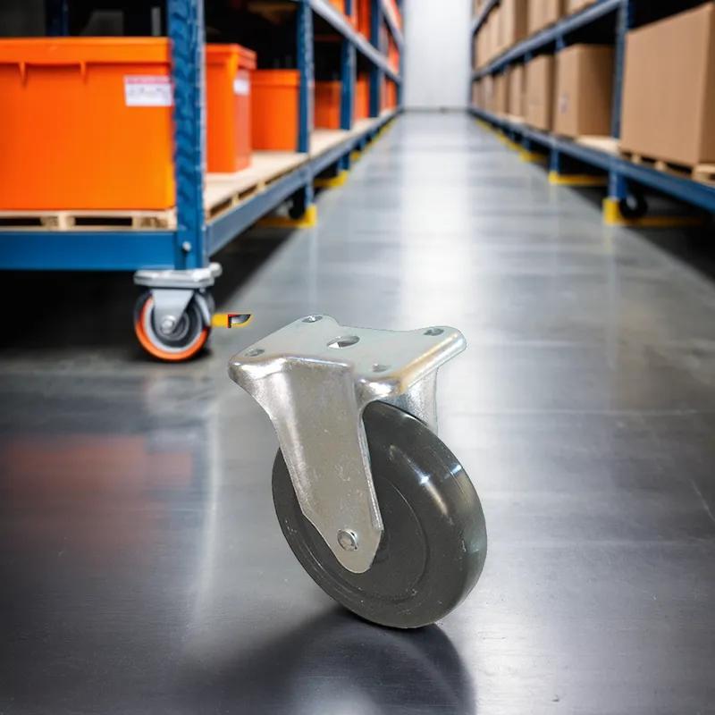 Rigid Caster 5 IN Black Metal Fits 4611, 4614, 4616, 4618, 4619 & 4716 1/Each