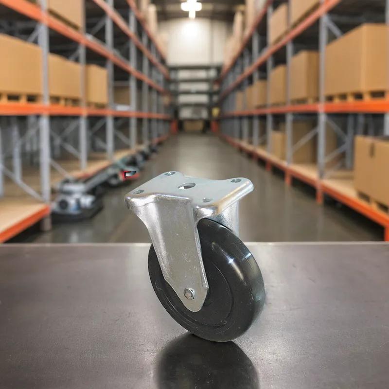 Rigid Caster 5 IN Black Metal Fits 4611, 4614, 4616, 4618, 4619 & 4716 1/Each