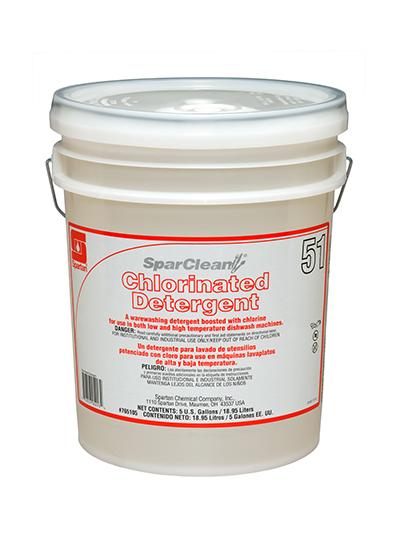 SparClean® Chlorinated Detergent 51 Dish Detergent 5 GAL Alkaline 1/Pail