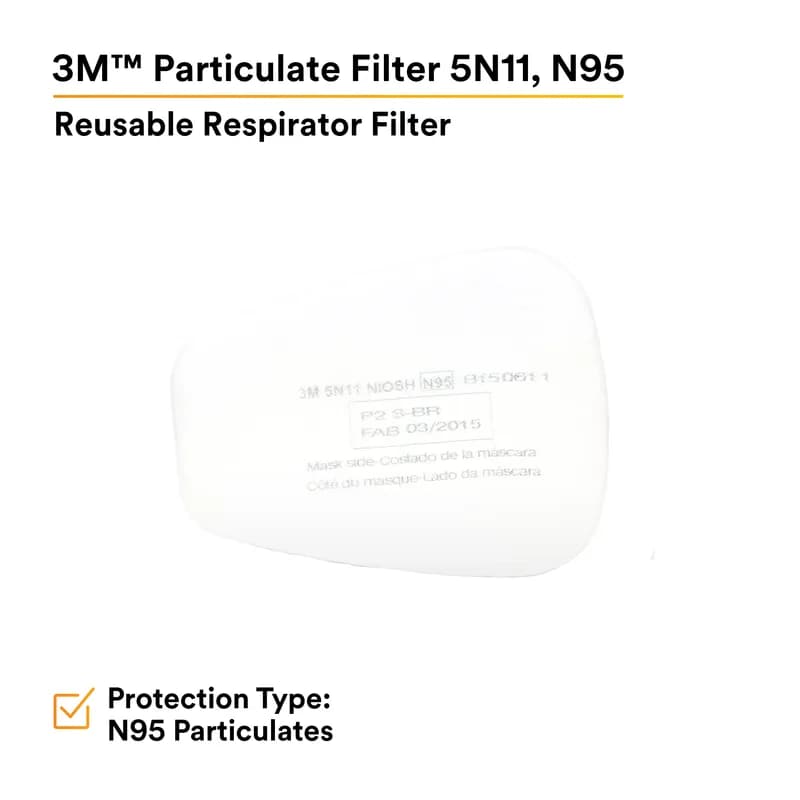 3M™ 5N11 Mask Replacement Filters 4.2X3.4 IN 100/Case