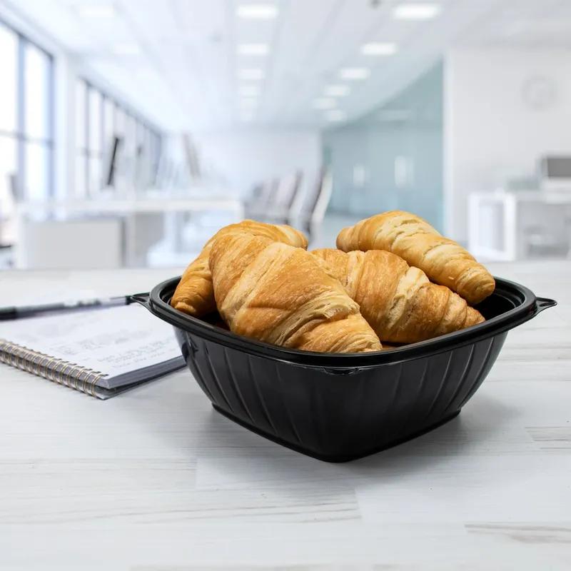 Dart® PresentaBowls Pro® Bowl 64 OZ PP Black Square 63 Count/Pack 4 Packs/Case 252 Count/Case