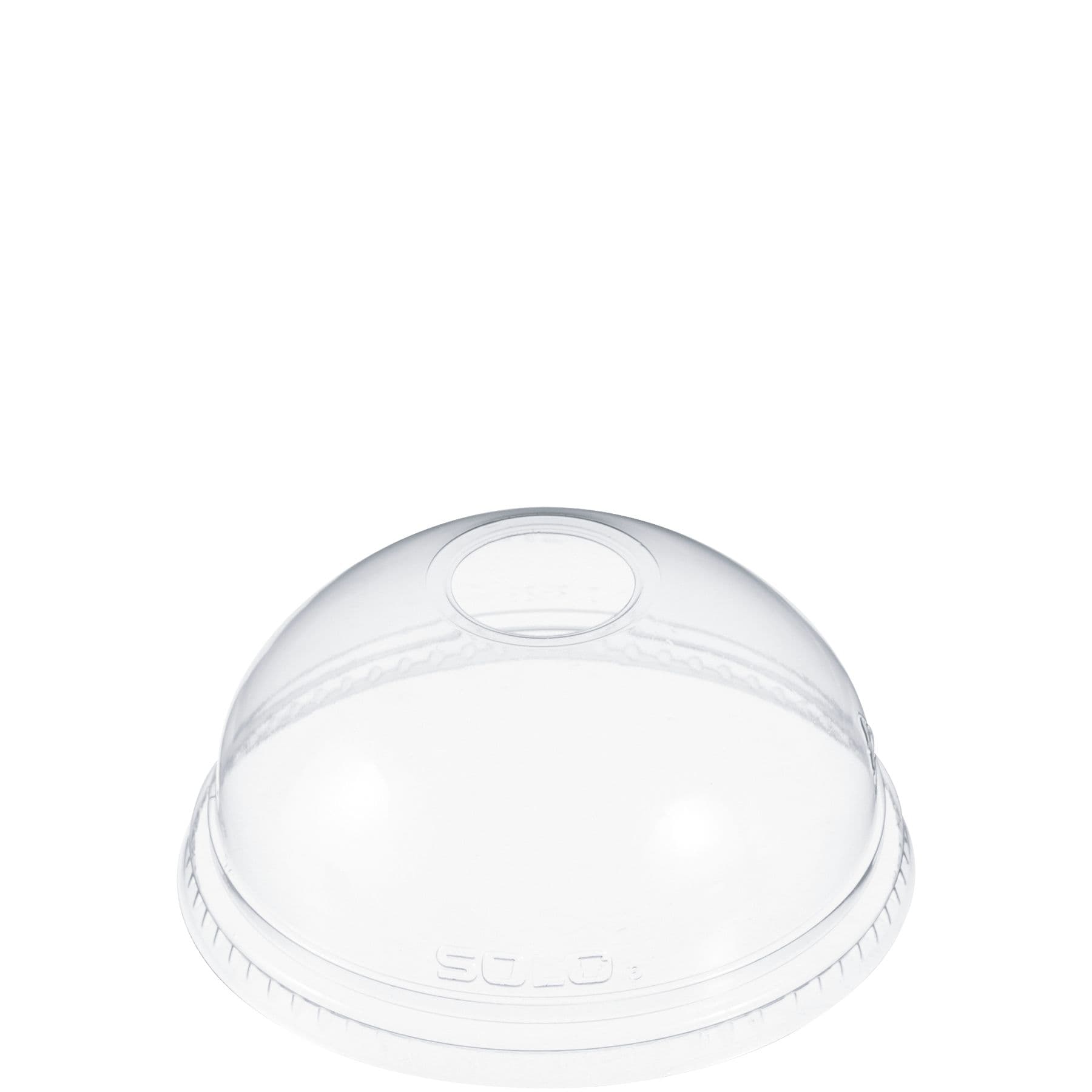 Dart® Lid Dome 3.993X1.849 IN PET Clear For 5.5-24 OZ Cold Cup With Hole Freezer Safe 100 Count/Pack 10 Packs/Case