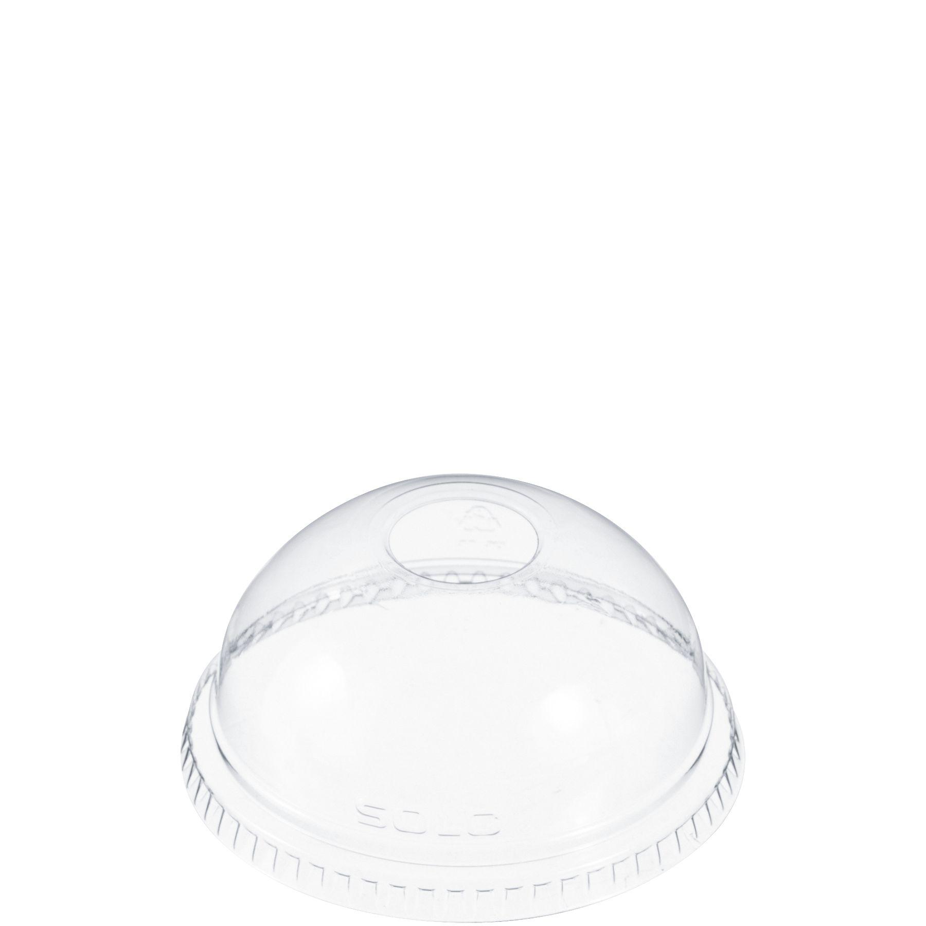 Dart® Lid Dome 3.778X1.745 IN PET Clear For 5-20 OZ Cold Cup With Hole Freezer Safe 100 Count/Pack 10 Packs/Case
