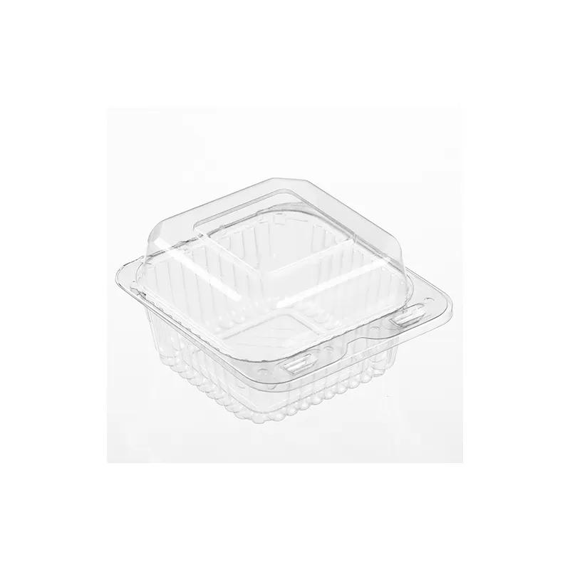 Polar Pak® Cake Hinged Container With Dome Lid 5.29X5.8X3.31 IN PET Clear Square Deep 500/Case