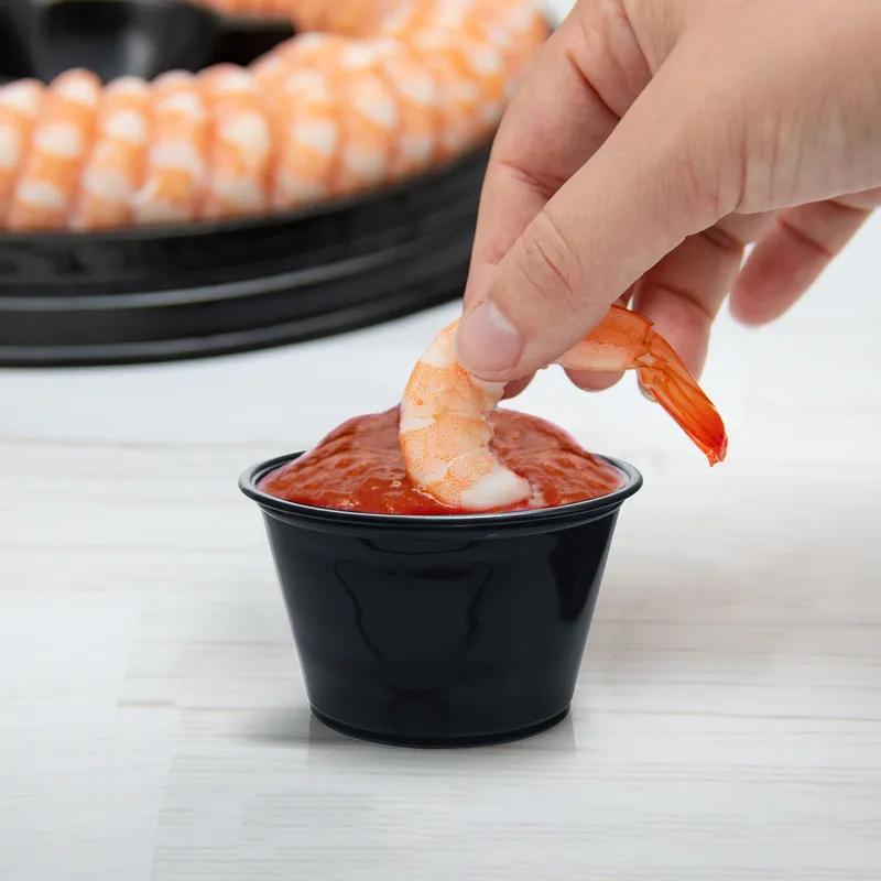 Dart® Conex Complements® Souffle & Portion Cup 4 OZ PP Black Round 125 Count/Pack 20 Packs/Case 2500 Count/Case