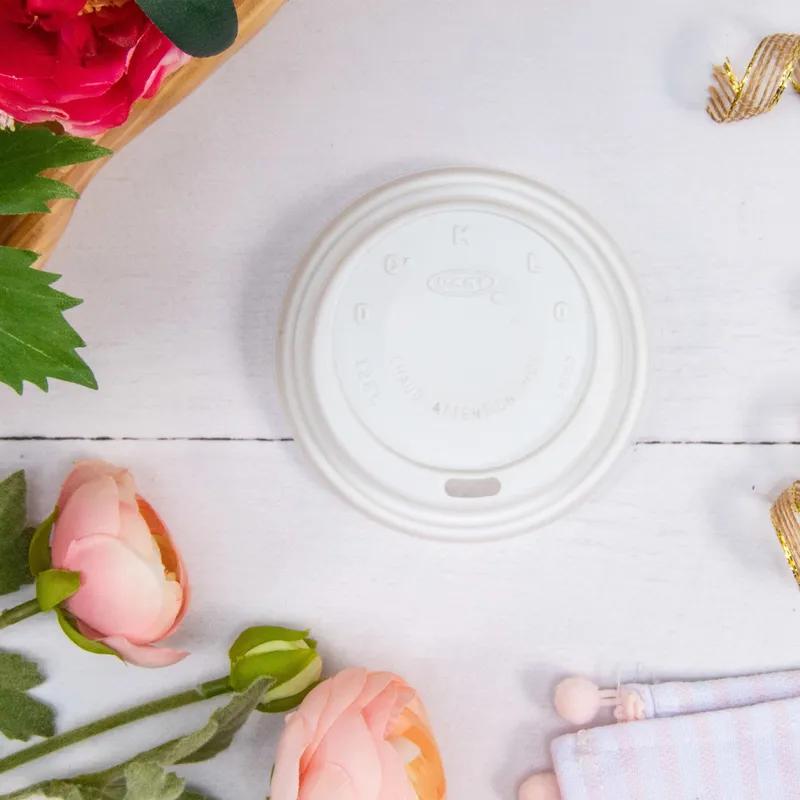 Dart® Lid Dome 3.6X0.9 IN HIPS White For 6-12 OZ Hot Cup Cappuccino Sip Through 100 Count/Pack 10 Packs/Case