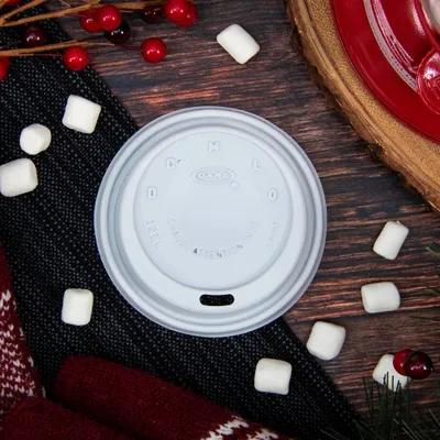 Dart® Lid Dome 3.6X0.9 IN HIPS White For 6-12 OZ Hot Cup Cappuccino Sip Through 100 Count/Pack 10 Packs/Case